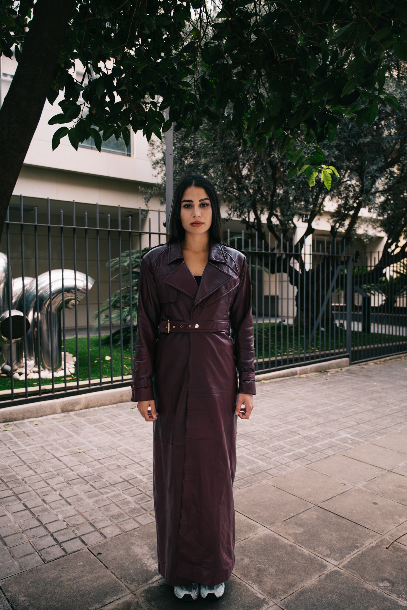 Transformer Burgundy Leather Coat - Punta Loca