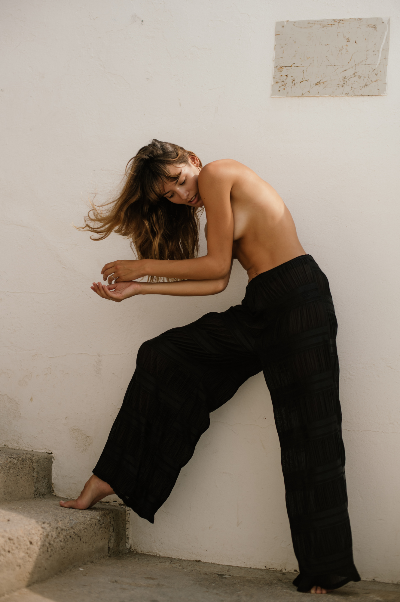 Crepe Mosaic Flare Pants - Punta Loca