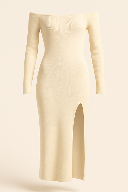 Off-Shoulder Knit Midi - Punta Loca 