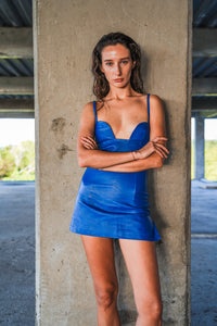 Azure Leather Dress - Punta Loca 