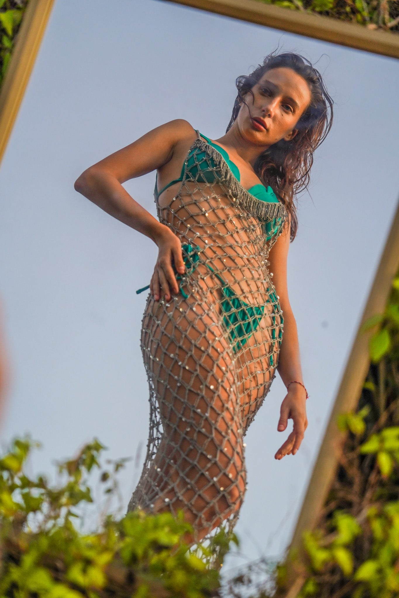 Lustrous Macramé Dress