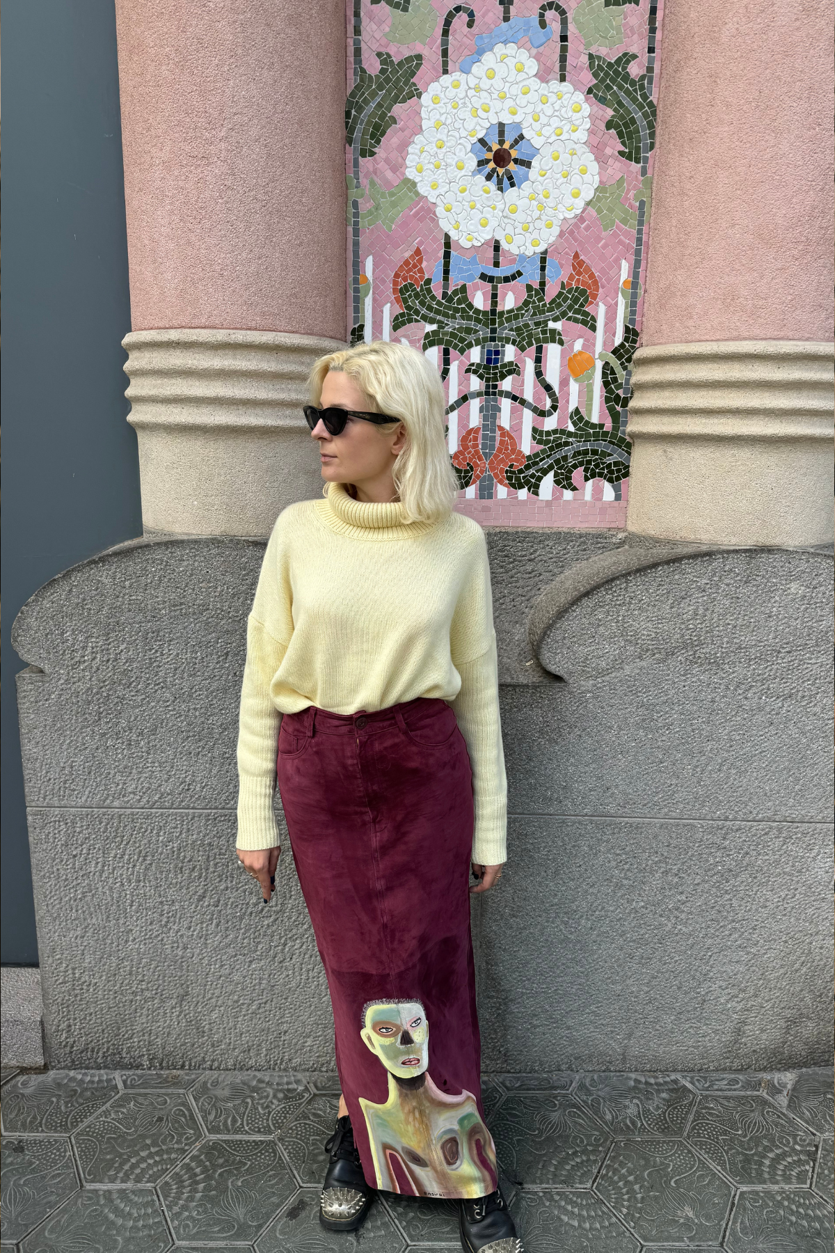 "Coincidencia?"  Maxi Suede Skirt - Punta Loca 