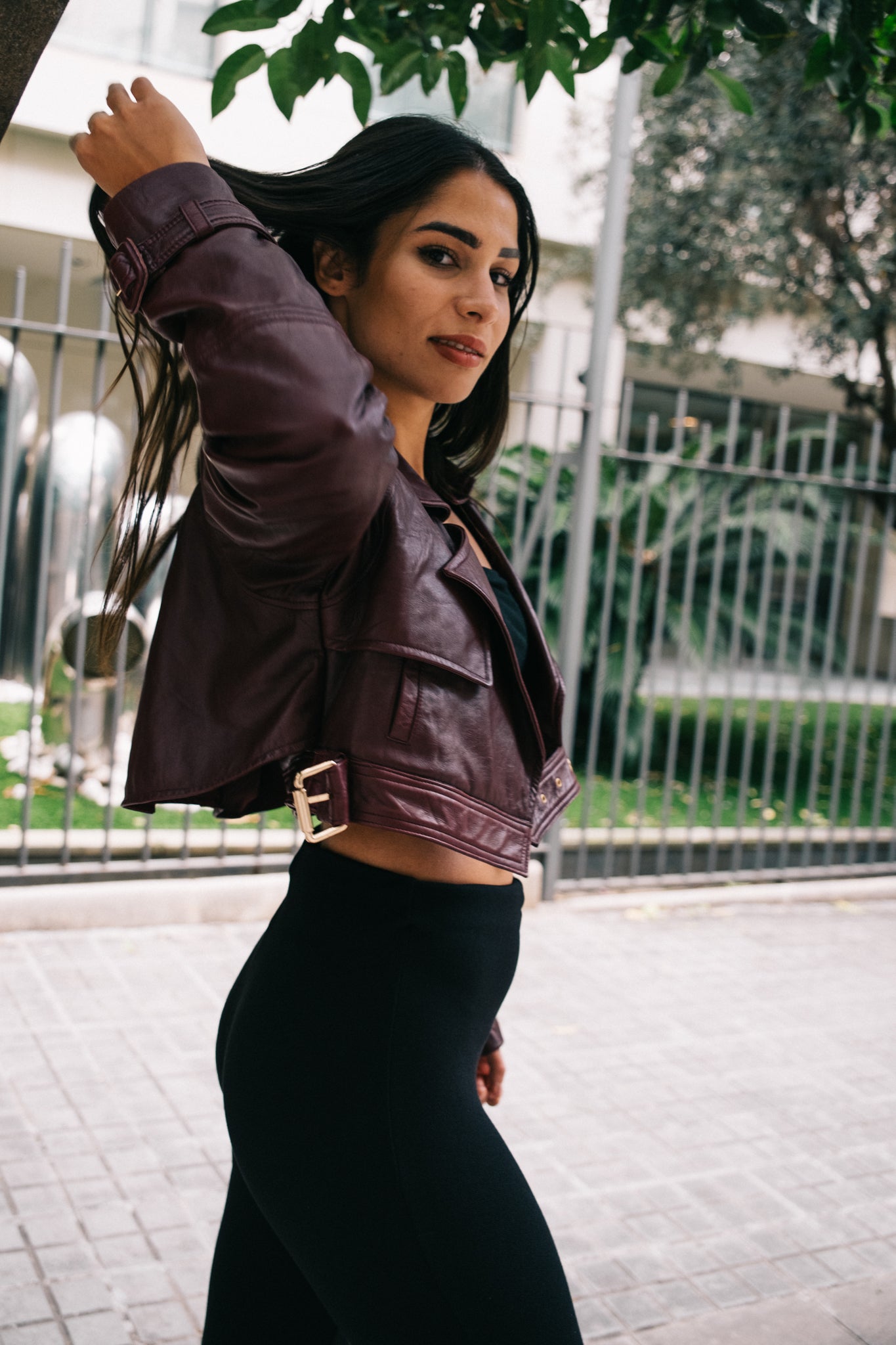 Transformer Burgundy Leather Coat - Punta Loca transforms into jacket