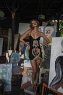 Hand-painted 1/1 linen dress by Basugi — Coincidencia by Punta Loca, wearable art