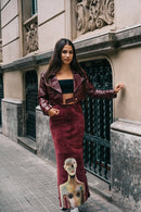 Hand-painted maxi suede skirt 1/1 by Basugi — Coincidencia by Punta Loca