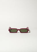 Singularidad burgundy sunglasses front, recycled acetate handmade in Italy — Punta Loca