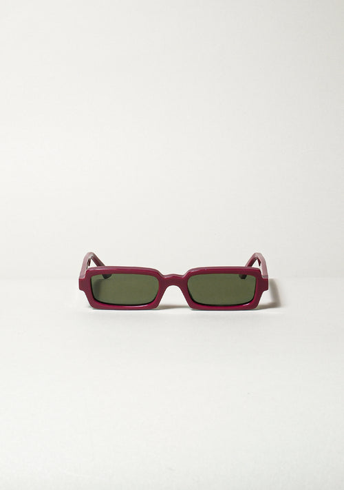 Singularidad burgundy sunglasses front, recycled acetate handmade in Italy — Punta Loca