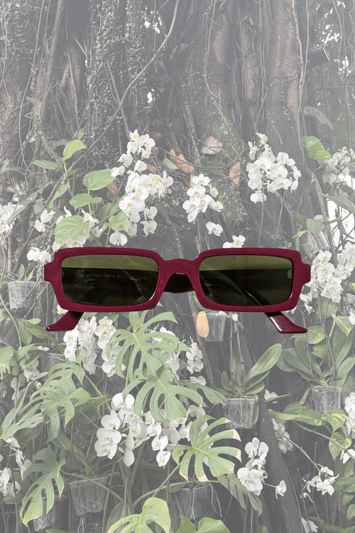 Singularidad burgundy handmade Italian sunglasses in recycled acetate by Punta Loca