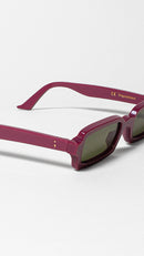 Singularidad burgundy handmade Italian sunglasses, recycled acetate frame — Punta Loca