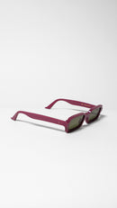 Singularidad burgundy sunglasses side view, handmade Italian eyewear — Punta Loca