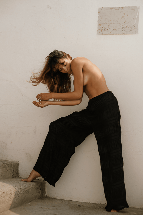 Crepe Mosaic Flare Pants - Punta Loca 